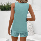 Women's Cotton Jumpsuit with Colorful Feather Pattern