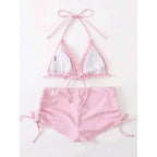 Women's Swimsuit Set with Ruffles and Adjustable Ties