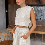 Two-Piece Set with Wide Sleeves and Elastic Waistband