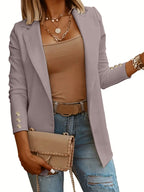 Women's Elegant Blazer with Fashionable Button Details