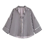 Women's Shirt Blouse with Casual Cut and Elegant 3/4 Sleeves