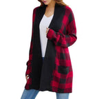 Women's Patterned Open-Front Long-Sleeve Cardigan
