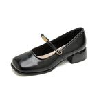 Women's Ballet Flats with Elegant Strap and Fashionable Block Heel