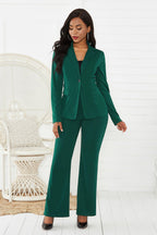Women's Elegant Blazer Set with Tailored Fit and Slim Trousers