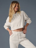 Women's Relaxed Crop Sweatshirt and Jogger Set