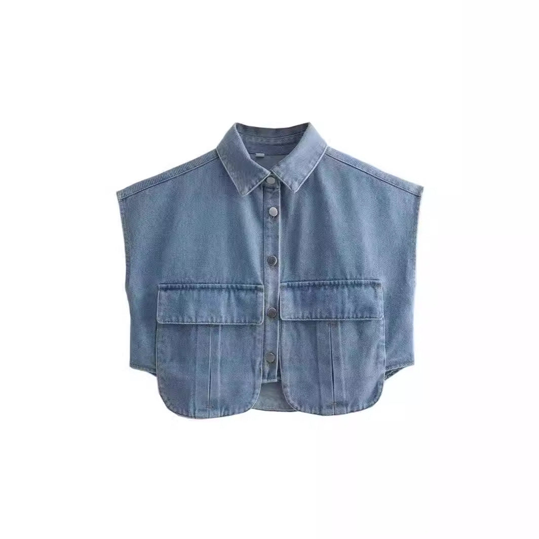 Women's Sleeveless Utility Blouse with Pockets