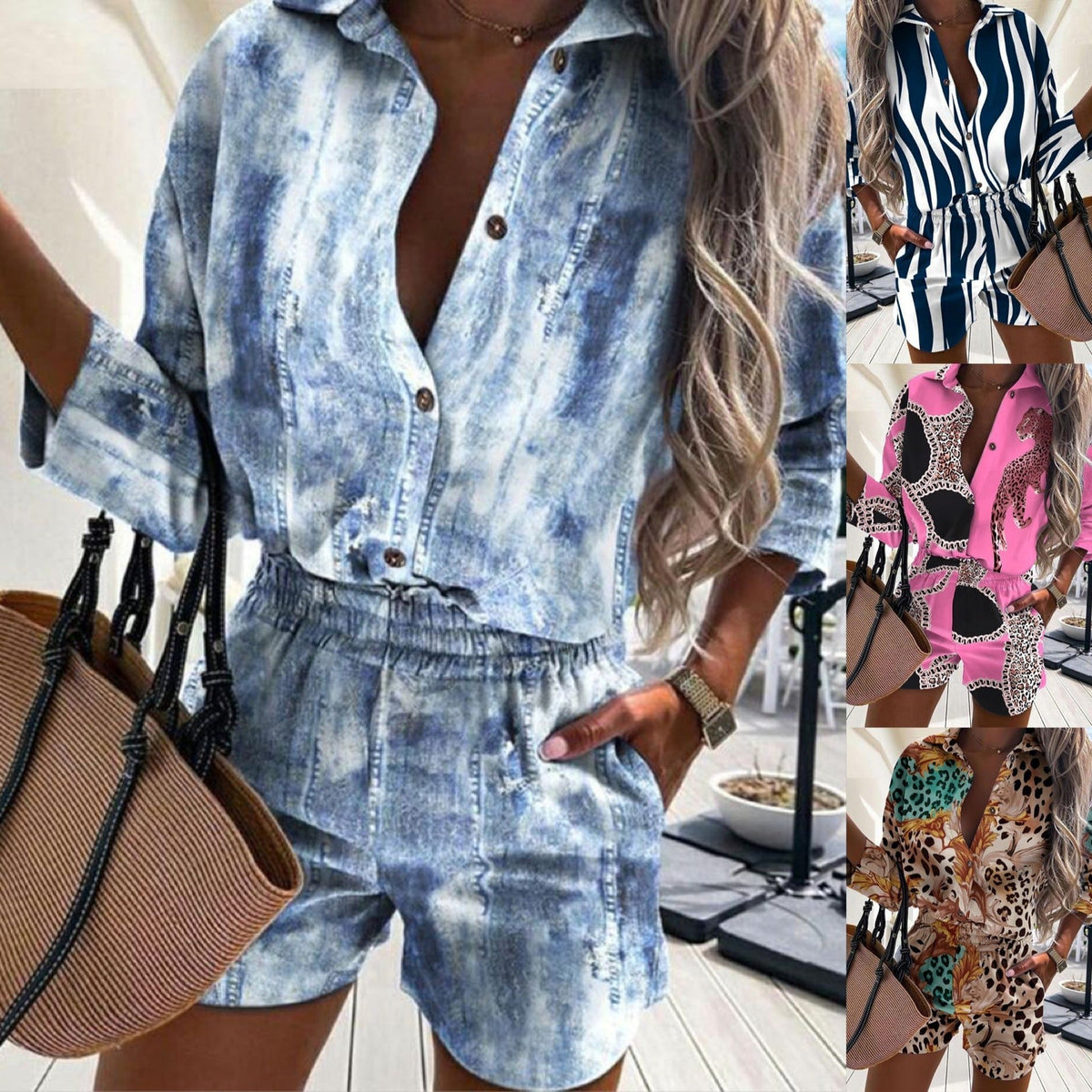 Women's Short Sleeve Zebra Print Jumpsuit with Elastic Waist