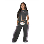 Women's Leisure Suit with Fringed Details