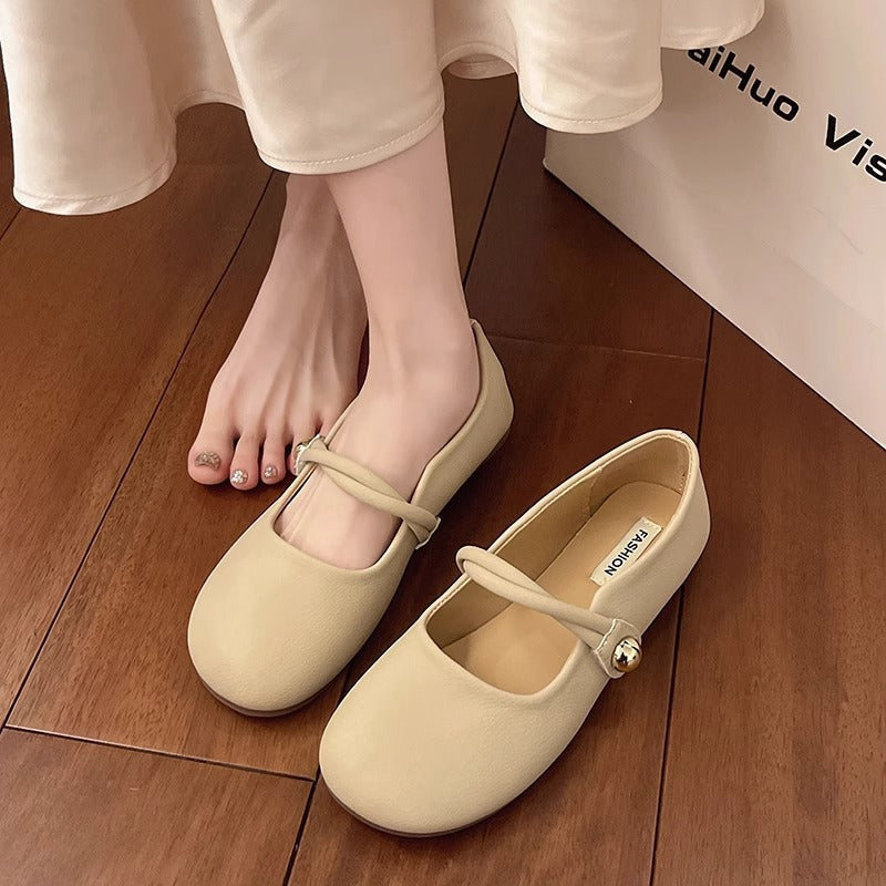 Women's Ballet Flats with Elegant Strap and Comfortable Sole