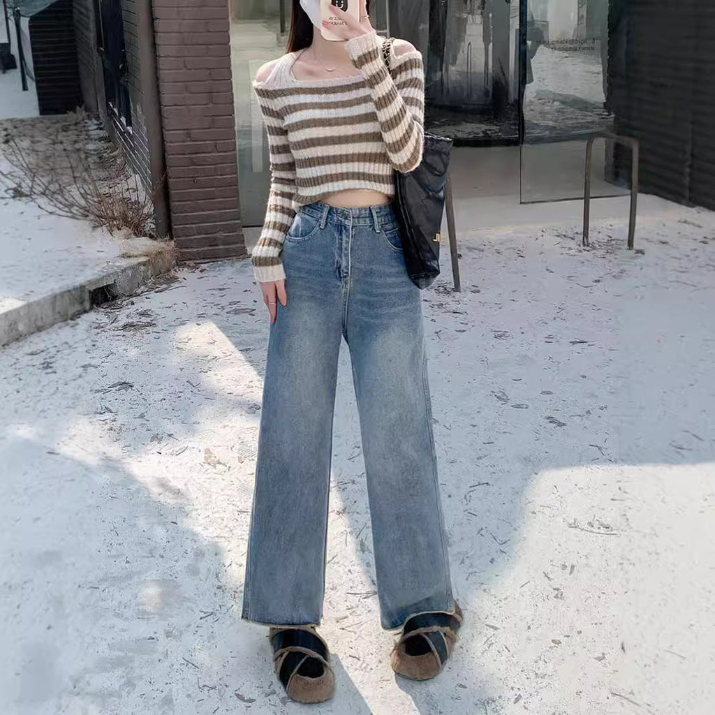 Women's High-Waisted Wide-Leg Jeans