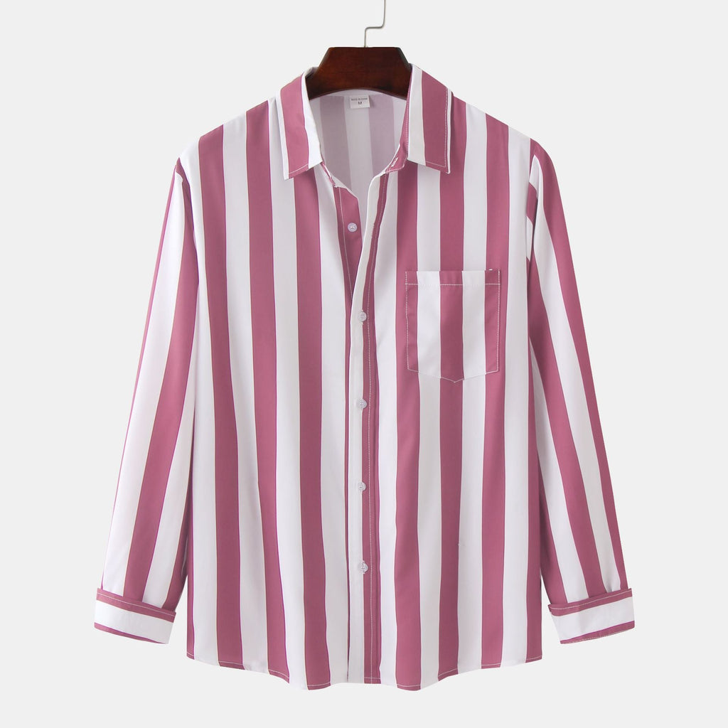 Women's Long-Sleeve Shirt with Classic Stripes and Comfortable Fit