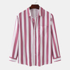 Women's Long-Sleeve Shirt with Classic Stripes and Comfortable Fit