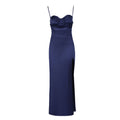 Elegant Evening Dress with Ruffle Details and Side Slit