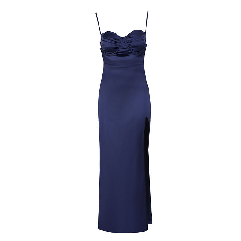 Elegant Evening Dress with Ruffle Details and Side Slit