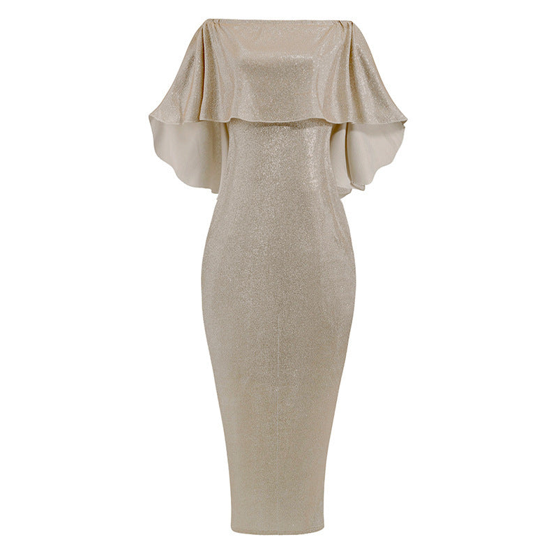 Elegant Women's Evening Ensemble with Off-Shoulder Design