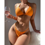 Women's Swimsuit with Push-Up Triangle Top and Casual Shorts