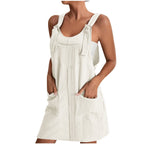 Women's Casual Jumpsuit with Pockets and Adjustable Straps