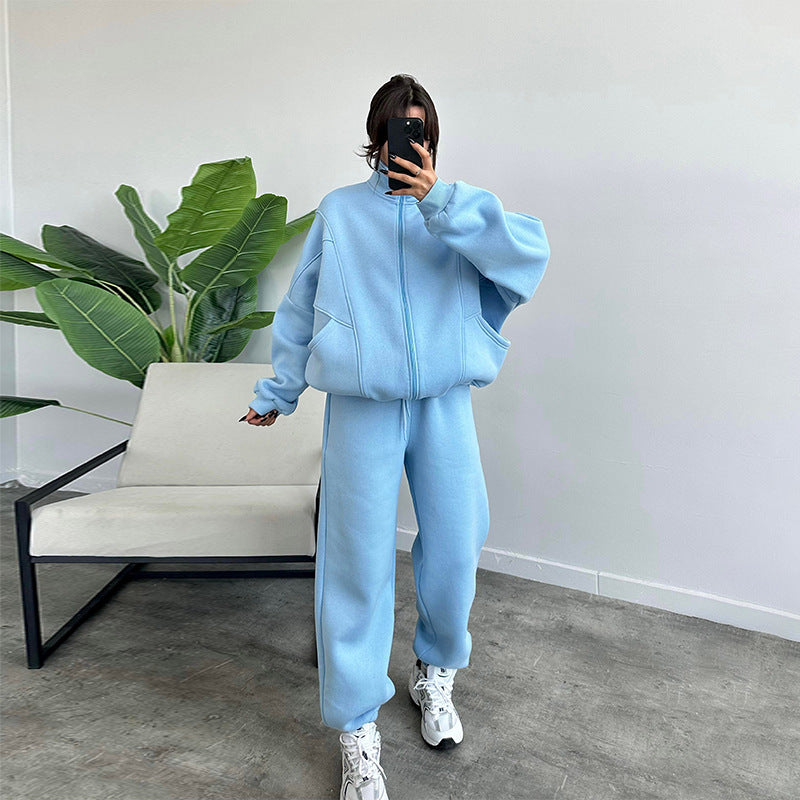 Women's Casual Two-Piece Set with Oversized Hoodie and Joggers