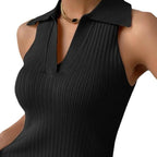Women's Sleeveless Ribbed Knit Top
