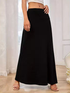 Women's Soft Stretch Maxi Skirt with High Waist