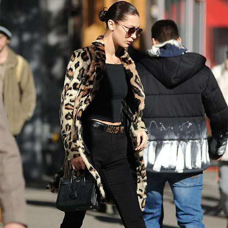 Women's Elegant Oversized Animal Print Coat