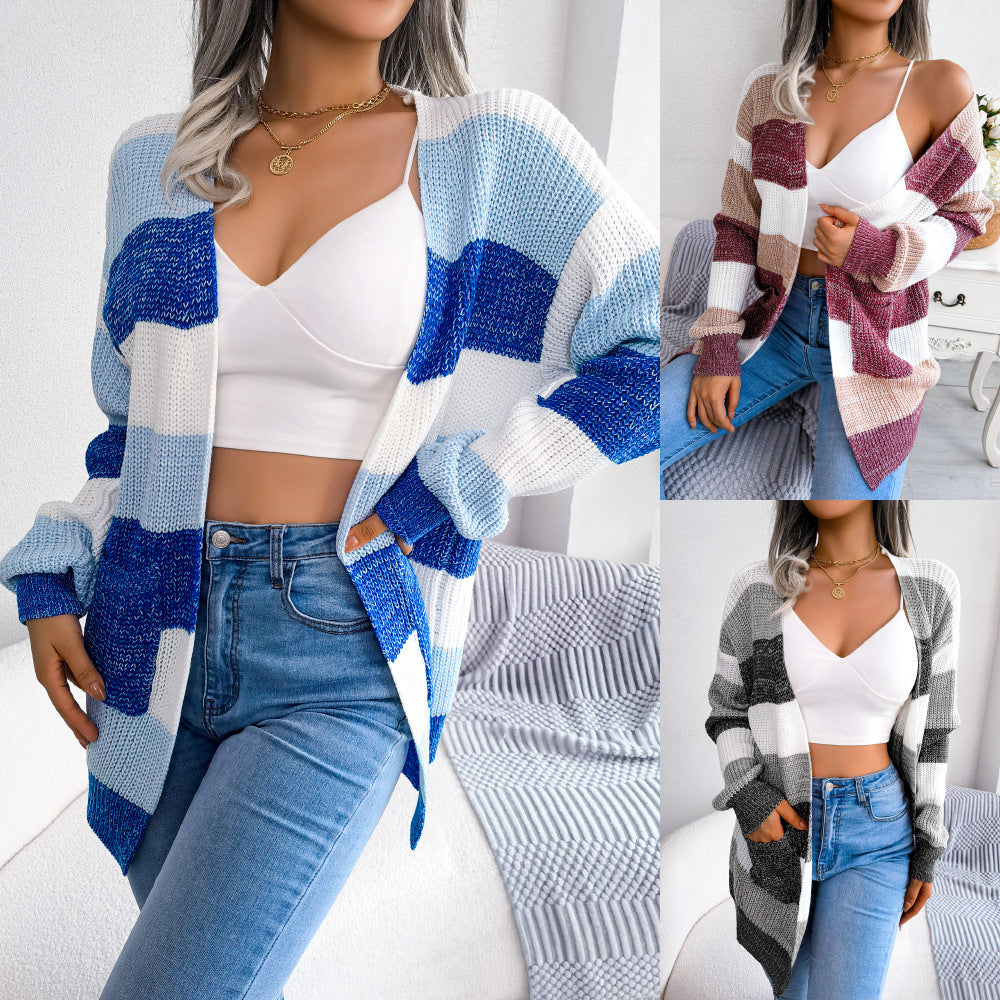 Women's Striped Spring Cardigan