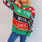 Women's Festive Holiday Pullover with Playful Details