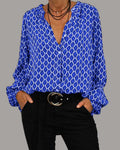 Women's Printed Long-Sleeve Blouse