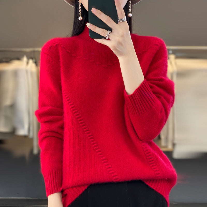 Women's Elegant and Comfortable Knit Sweater with Unique Design