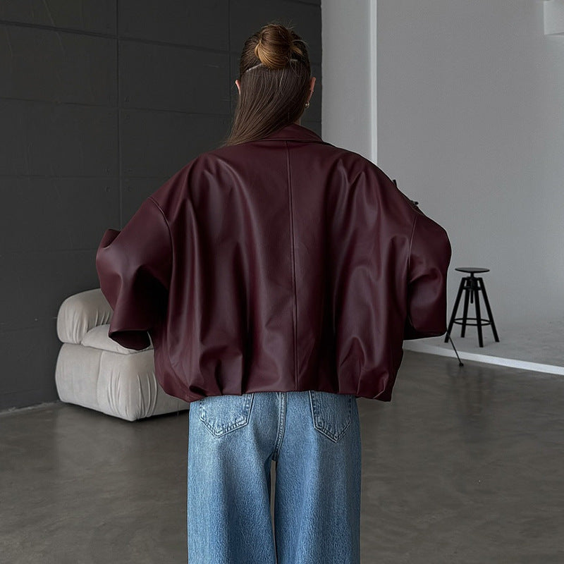 Elegant Faux Leather Jacket