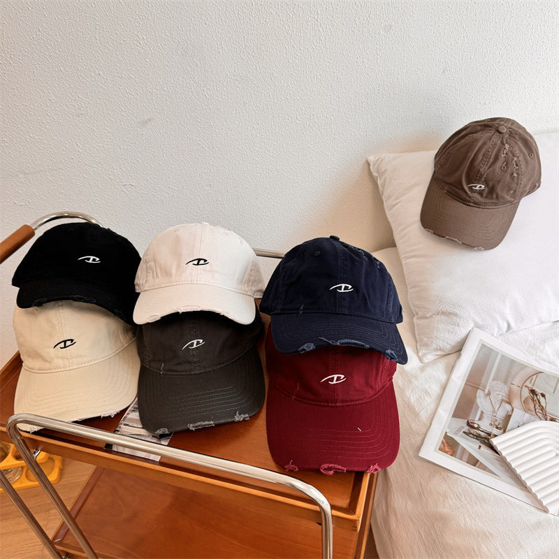 Men's Distressed Cotton Baseball Cap