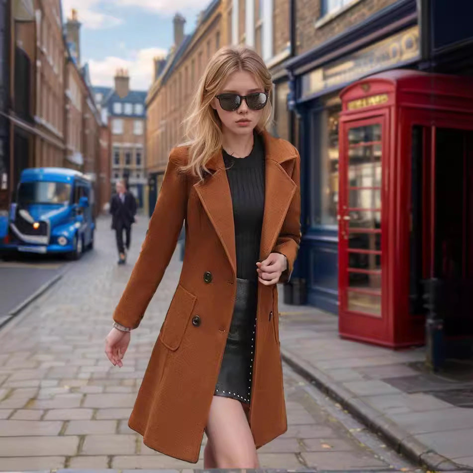 Women's Elegant Double-Breasted Transitional Coat