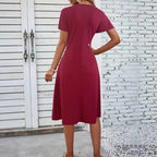 Women's Wrap-Style Jumpsuit with V-Neck