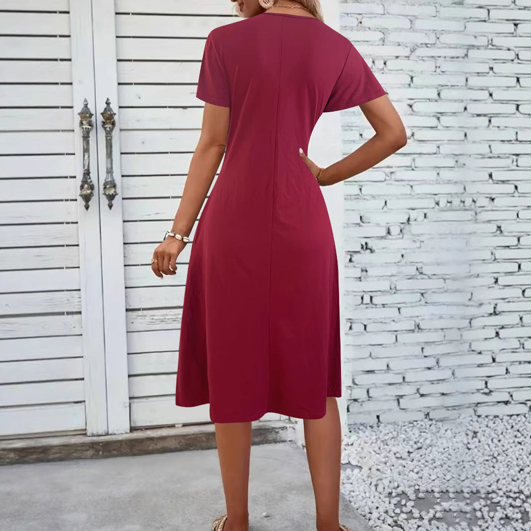 Women's Wrap-Style Jumpsuit with V-Neck