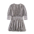 Women's Floral Dress with Ruffles and Elastic Waist