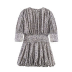 Women's Floral Dress with Ruffles and Elastic Waist
