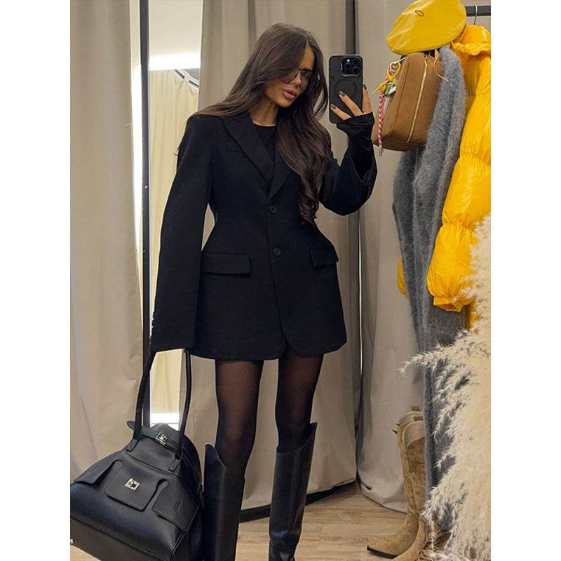 Elegant Oversized Blazer Jacket with Chic Lapel