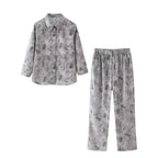 Women's Flowy Printed Trousers with Elastic Waistband