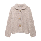 Women's Elegant Cardigan with Decorative Button Details