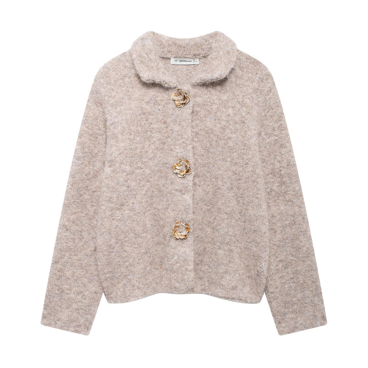 Women's Elegant Cardigan with Decorative Button Details