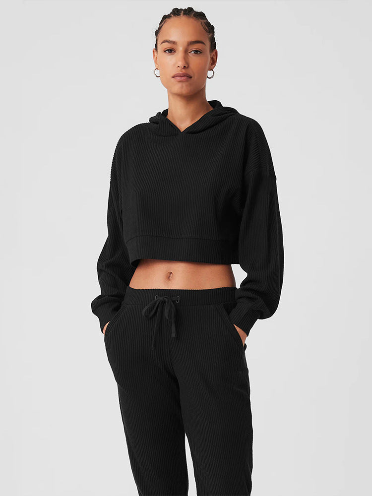 Women's Relaxed Crop Sweatshirt and Jogger Set