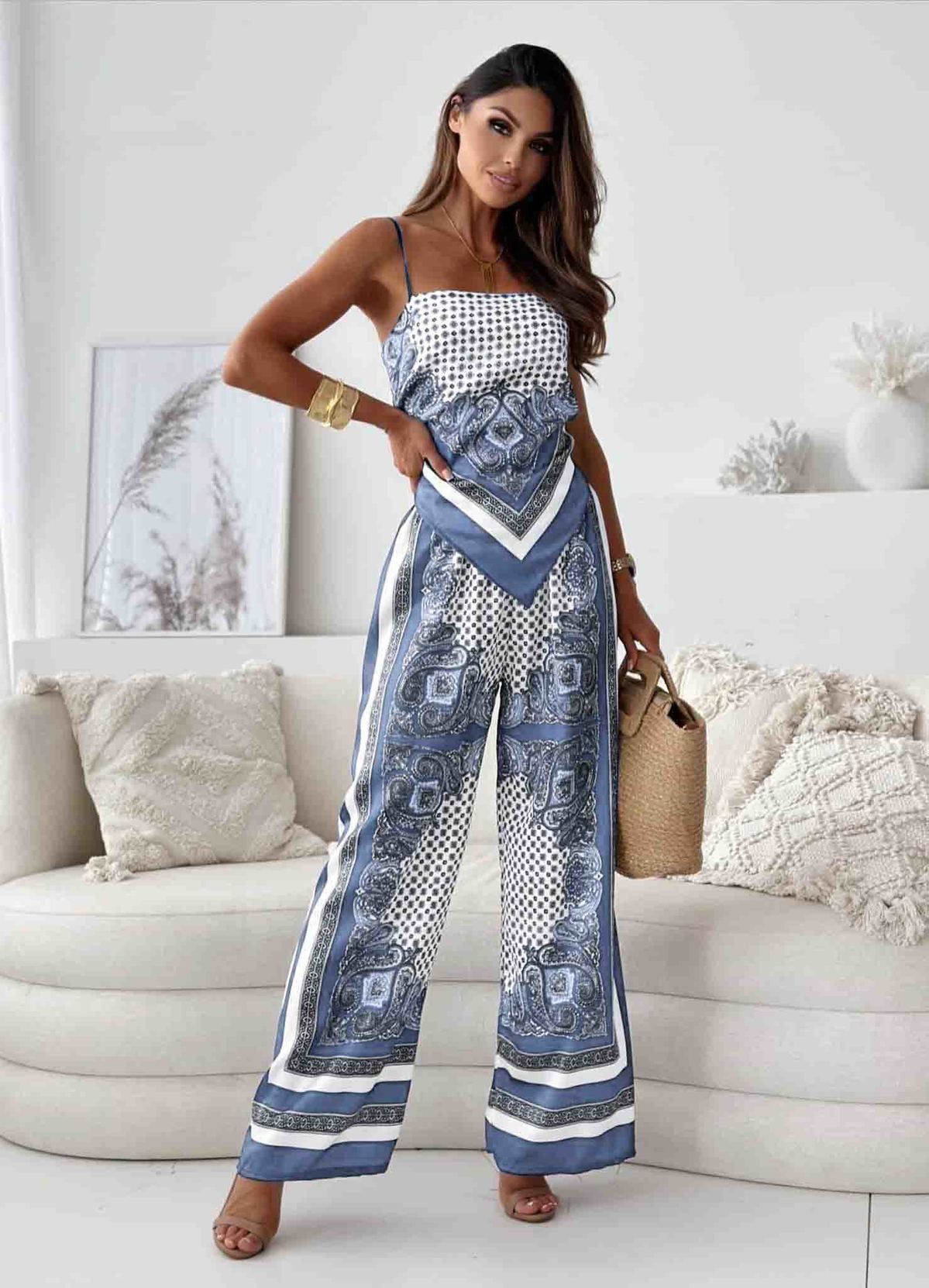 Women's Boho Wide-Leg Jumpsuit