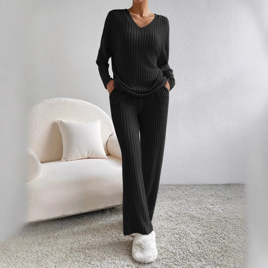 Women's Comfortable Ribbed Lounge Set