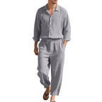 Women's Comfortable Lounge Set with Oversized Shirt and Elastic Drawstring Trousers