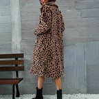 Women's Leopard Print Faux Fur Coat