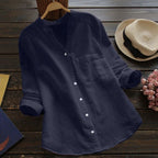 Women's Blouse with Elegant Button Placket and Modern Fit