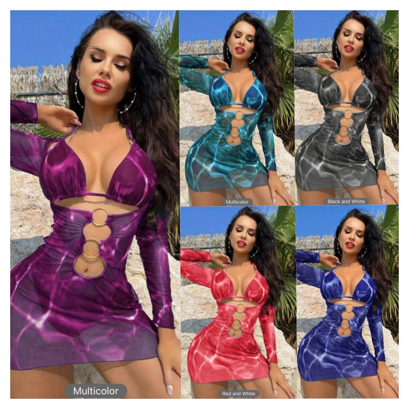 Women's Swim Dress with Refined Cut-Out Design