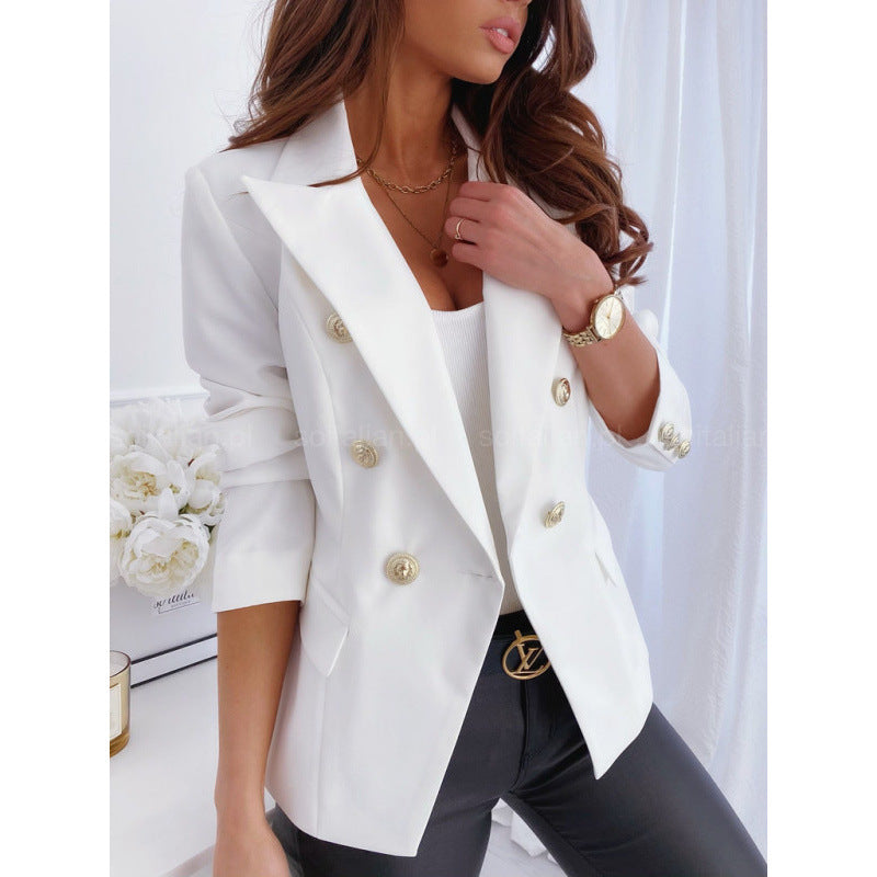 Women's Elegant Blazer Suit with Gold Button Details