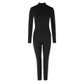 Women's Long-Sleeve High-Neck Seamless Jumpsuit