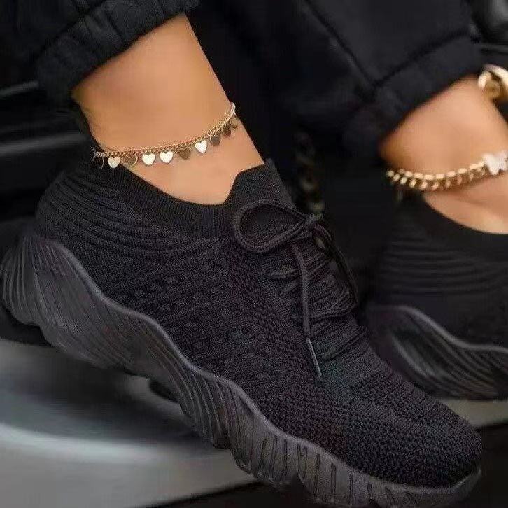Women's Breathable Running Sneakers with Elastic Upper